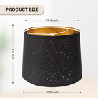 Lamp Shades Set of 2 - Drum Lampshades 11.4" x 12.9" x 9.8" Inches, Fabric Medium Replacement Lampshades for Table Lamp, Floor Lamp, Assembly Required, Spider,Linen