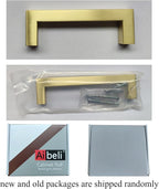 30 Pack Brushed Brass Drawer Pulls 3 3/4 Inch Hole Center Stainless Steel Square Cabinet Pulls Brushed Gold Cabinet Handles Gold Kitchen Cabinet Pulls