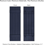 Board & Batten Vinyl Shutters (1 Pair) | 14.5"x43" (4-Board) - Navy Night Sky | Exterior Window Shutters | Includes Mounting Hardware | Simple Installation | Made in USA