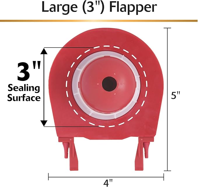 Korky 3070BP Large 3" 2X High Performance Universal Toilet Flapper, Red