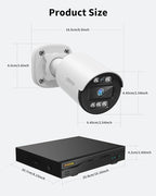 《80FT Night Vision & 122° Wide Angle》Outdoor Wired Security Camera System,CCTV Cameras Outside, Home Video Surveillance Systems, Surveillance DVR Kits
