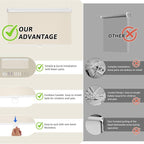 ChrisDowa Cordless Blackout Roller Shades for Windows, Thermal Insulated UV Protection Pull Down Shades, Total Blackout Window Blinds for Home, Office, Bedroom, Door (62" W x 72" H, Beige)