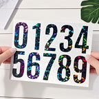 10 Sheets Reflective Vinyl Mailbox Number Stickers,Self-Adhesive Address Labels for Cars, House Doors, Windows & Metal Mailboxes (Black, 3 inch)