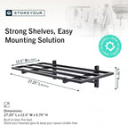 StoreYourBoard 2-Pack Heavy Duty Wall Shelves 1ft x 2ft – Wall-Mounted Garage Storage Shelving and Organization for Sheds, Closets, or Utility Rooms – Holds 200 lbs - Black