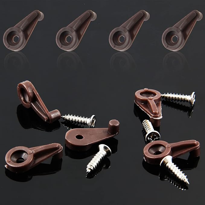 20 Pack Glass Window Clips Brown Retainer Clips, Glass Door Holder Cabinet Panel Bracket Screen Fixing Clips, Glass Door Retainer Kit Mirror Hanging Hardware for Vanity Mirror Window Screen