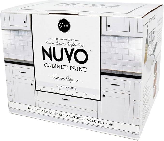 Nuvo Titanium Infusion Cabinet Makeover Kit - Easy DIY 7-Piece Set, Brilliant White, Long-Lasting Finish