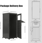 Package Delivery Box for Outside, Large Parcel Drop Box, Lockable Waterproof Resin Anti-Theft Outdoor Package Mailbox with Secure Storage for Porch, Curbside, House & Office Deliveries