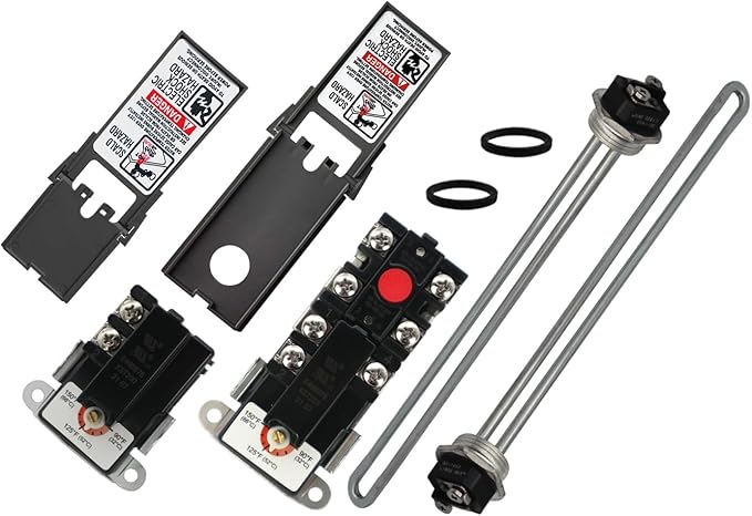 Zero EWH-02 Electric Water Heater Repair Kit with 4500W 240V Elements & TOD Thermostats, Upper/Lower, Fits Rheem, AO Smith, Richmond, Kenmore, GE