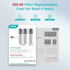 VIOMI® 800G Reverse Osmosis System, NSF/ANSI 372&53&42 Certified, 9 Stage & 48 Months Filter, 3:1 Tankless RO Water Filtration System Under Sink, Smart LED Reminder, Incl. 1 Extra Filter