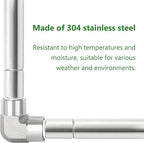 TAISHER 1PCS Stainless Steel Pipe Fittings, 2" NPT Male x 2" NPT Female Threaded, 10" Length Nipple Cast Pipe