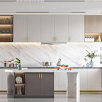 Amerdeco 10 Pack Brushed Gold Cabinet Pulls 3 Inch(76mm) Hole Center Drawer Pulls Cabinet Hardware Kitchen Cabinet Handles for Bathroom ZH0031