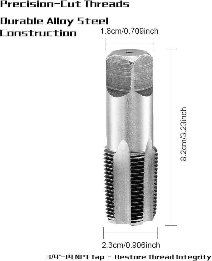 Jalja RV Water Heater Maintenance Tool Kit – Includes 3/4"-14 NPT Tap, Dual Hex Anode Rod Wrench (1-1/16" & 1-1/2"), and 197" Teflon Tape for Suburban Water Heaters