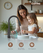 Touchless Oil Rubbed Bronze Kitchen Faucet with Soap Dispenser, DAYONE Single Handle Faucets for Kitchen Smart Motion Sensor Activated Hands-Free Pull Down, Robinet de Cuisine sans Contact
