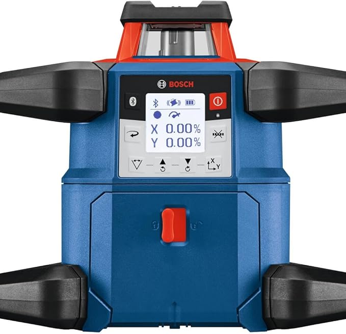 BOSCH GRL4000-80CHV REVOLVE 18V Connected Self-Leveling Horizontal/Vertical Rotary Laser, Includes CORE18V 4 Ah Battery & Charger, Receiver, Wall Mount, Remote Control, Carrying Case, & Accessories