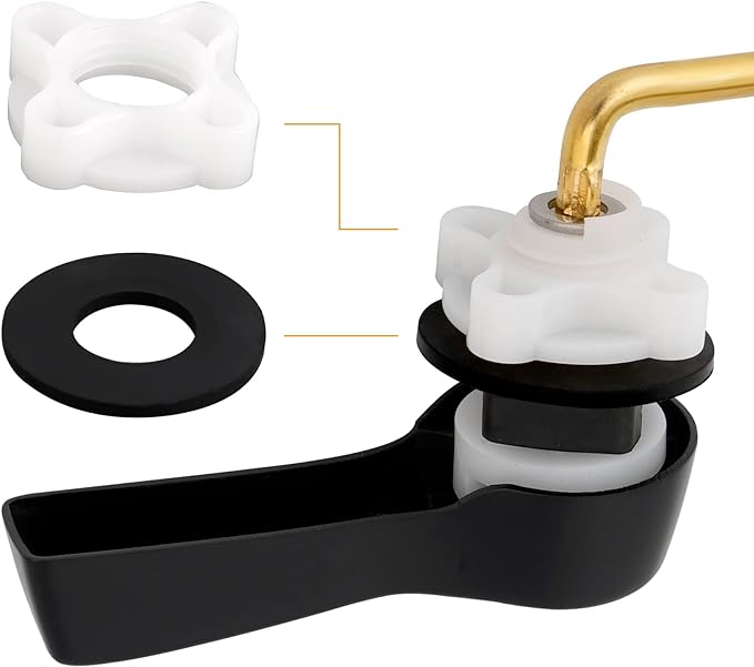 Hibbent 2 Pack Universal Side Mount Toilet Handle Angle-Mount Adjustable Tank Flush Lever Replacement Handle with 2 Pieces Stainless Steel Flapper Chains for Most Side Mount Toilets-Matte Black