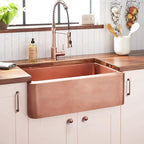 Goo-Ki 6 Pack Antique Copper Cabinet Pull Dark Copper Drawer Handles, 7.56 inch(192mm) c-c Solid Vintage Copper Bar Pulls Red Bronze Kitchen Hardware for Dresser Wardrobe Cupboard, 9338AC-192