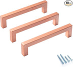 10 Pack Kitchen Cabinet Handles 5 Inch Brushed Copper Square Cabinet Pulls Red Copper Drawer Handles Bar Cupboard Handles Modern Stainless Steel Kitchen Cabinet Hardware