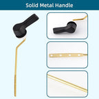 Hygie Rinse Metal Toilet Handle Lever Flush Replacement, Universal Side Mount Toilet Handle with Stainless Steel Flapper Chains, Toilet Repair Kit, Oil Rubbed Bronze