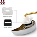 Houtingmaan Toilet Handle Replacement Kit,Toilet Handle Lever for Most Front Mount Toilets, Universal Brass Toliet Flush Handle Lever with Stainless Steel Flapper Chain,Chrome