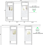 Unikito Closet Systems, 6-14FT Walk in Closet Organizer with 8 Drawers and Mirror, 168" Large Wood Closets Insert with Tower, Sturdy Wardrobe Closets Garment Rack with Extendable Hanging Rods, White