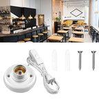 15ft Light Bulb Socket with Cord,Light Socket,E26/ E27 Lamp Base Desktop Cord On/Off Switch Hanging,Light Bulb Socket,Light Socket with Cord