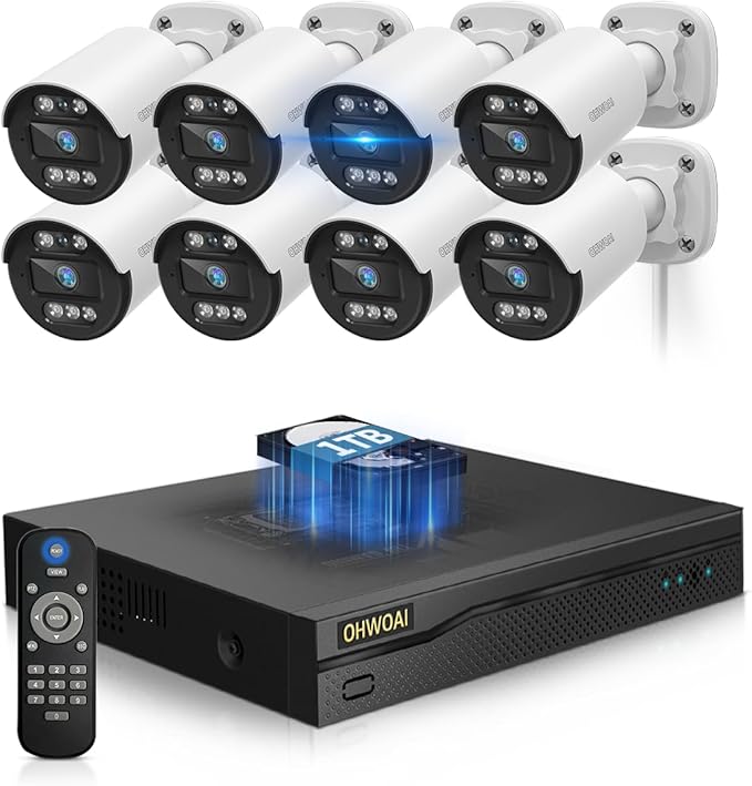 《122° Wide-Angle & Ultra 5MP Definition》Outdoor Wired Security Camera System,CCTV Cameras Outside, Home Video Surveillance Systems