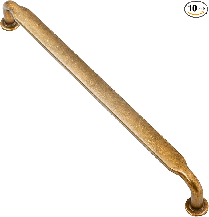Alzassbg 10 Pack Antique Brass Cabinet Handles, 7-1/2 Inch(192mm) Hole Centers Arch Modern Cabinet Pulls Kitchen Cabinets Hardware for Cabinets and Drawers AL3503AB