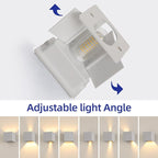 2 Pack Outdoor Wall Lights Exterior/Interior Wall Sconces Up and Down Lights IP65 Waterproof G9 Base Socket Modern Outdoor Lighting Square Aluminum White 4000K Natural Lights, Adjustable Light Angle