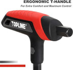 Topline 14-Piece T-Handle Hex Key Set, Metric&SAE, Long Arm Hex Keys, Portable Allen Wrenches Sets with Storage Rack for Basic Home Repair and Mechanics Maintenance