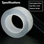 Transparent Window Weather Sealing Tape 2 Inch x 33 FT Weather Stripping Residue-Free Clear Window Insulation Tape for Doors Windows and Shower Glass Gaps