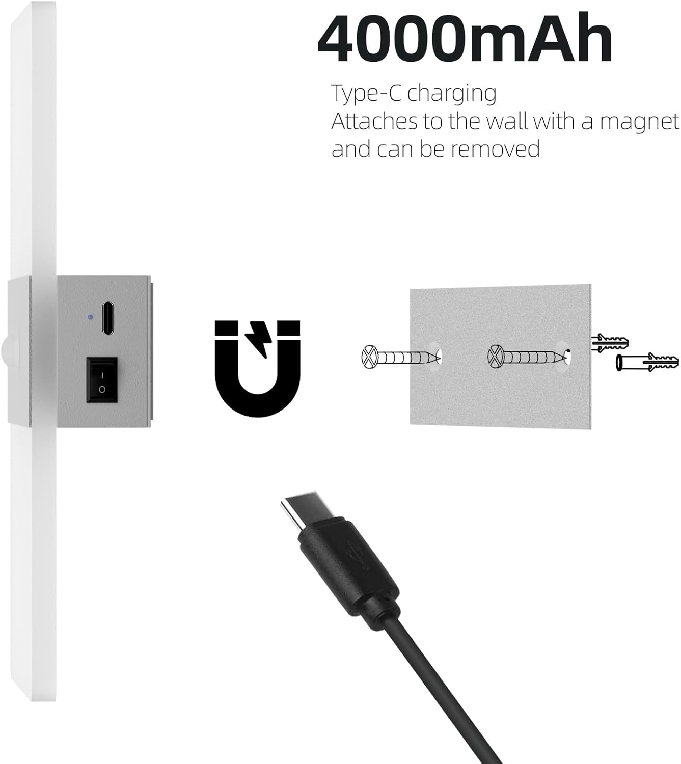 2 Pack Motion Sensor Wall Lights, Morden Silver Decorative LED Indoor Night Light, 3000K Warm Light Battery Operated Wall Sconces for Porch Bedroom Living Room Hallway(Silver)