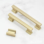 Alzassbg 10 Pack Matt Gold Cabinet Pulls, 3-3/4 Inch(96mm) Hole Centers Kitchen Cabinet Handles for Cabinets and Drawers AL3061MGP