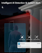 (4K HD & 130° Ultra Wide-Angle) 2-Way Audio 8MP Wired, 6Pcs Dome PoE IP Cameras for Home Security Outdoor Camera System Surveillance Video Indoor, Smart PIR Detection