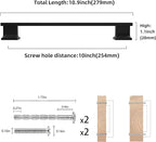 COTYKILEY 10 Pack 10 Inch(256mm) Matte Black Cabinet Handles Black Kitchen Cabinet Pulls Cabinet Door Handles Kitchen Cabinet Hardware