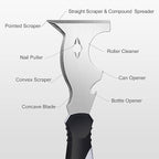 Mister Rui Drywall Tools, 7 Pieces Stainless Steel Putty Knife Set, Taping Knives, 10 in 1 Paint Scraper, Spackle Knife Set