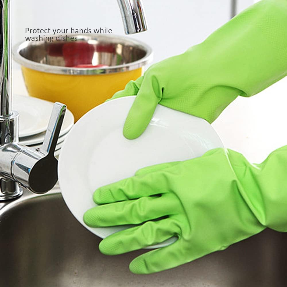 Alimat PluS 3 Pack Reusable Cleaning Gloves Latex Free, Dishwashing Rubber Gloves for Cleaning, Waterproof Household Gloves for Laundry, Gardening (Small, Without Liner)