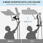 G-Promise All Metal 14 Inch Shower Head with Massage Mode Handheld, Rain Shower Head with Handheld Spray Combo, 3-Way Diverter with Pause Setting, 12 Inch Adjustable Extension Arm (Matte Black)