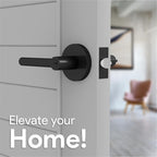 Mega Handles Ronn Entrance Entry Lever Door Handle Heavy Duty Round Locking Lever Set for Left or Right-Handed Doors, Interior/Exterior Door Levers - Matte Black