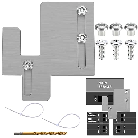 Generator Interlock Kit Compatible with Eaton Cutler Hammer BR Series 150 and 200 Amp Panels, Apply to 1 1/4 to 1 7/16 inches Spacing Between Main and Branch Breaker.