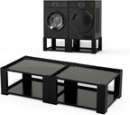 Washer and Dryer Pedestals Set of 2- Fit 27 and 28 Inch, Laundry Pedestal for Washer and Dryer , Alloy Steel Washing Machine Stand Raiser, Washer and Dryer Stand 15.75'' Height Black