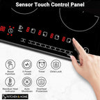 K&H 4 Burner 24 Inch Built-in Induction Electric Stove Top Ceramic Cooktop Touch Control 240V 6000W IN24-6004