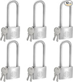 HOX Marine-Grade Rustproof Padlock, Stainless Steel Shackle & Chrome-Plated Brass Body, Weatherproof Outdoor Lock, 2.5-Inch Long Shackle (6 Pack)