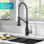 KRAUS Bolden 2-in-1 Commercial Style Pull Down Single Handle Water Filter Kitchen Faucet for Reverse Osmosis or Water Filtration System in Spot-Free Stainless Steel/Matte Black, KFF-1610SFSMB