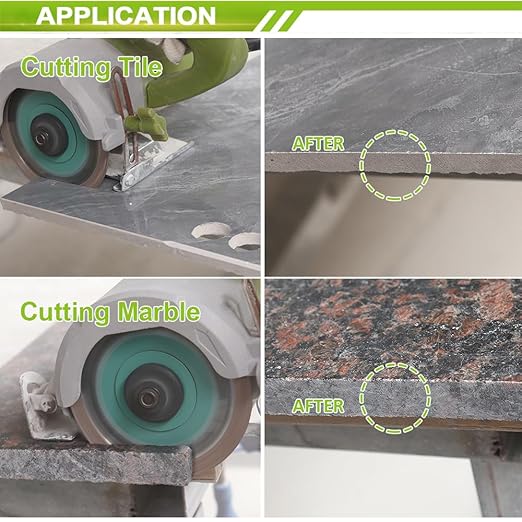 Diamond Porcelain Saw Blade 4.5" Tile Blades 2pcs Dry Wet Tile Cutting Discs with X Teeth Turbo Mesh Rim,for Ceramic Tile Porcelain Granite Marbles