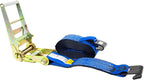 Mytee Products (2 Pack Ratchet Tie-Down Straps with Flat Hooks, 4" x 30' Ratchet Straps Blue | 16,200 Lbs Breaking Strength | TieDown Ratchet Straps for Flatbed, Truck, Trailers Pickup