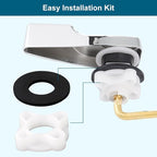 Hygie Rinse 2PACK Universal Metal Toilet Handle Replacement Kit Compatible with American Standard/Mansfield/Gerber Toilet, Front Mount Toilet Tank Flusher Lever with Flapper Chain, Chrome