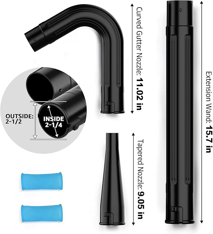 Sealegend Gutter Cleaning Tools for 2-1/2 in. Wet/Dry Vacuum Cleaner, Shop Vac Hose Attachments for Cleaning or Blowing Debris from Gutters Up to 5.6FT, Upgrade Lockout Design Shop Vac Accessories