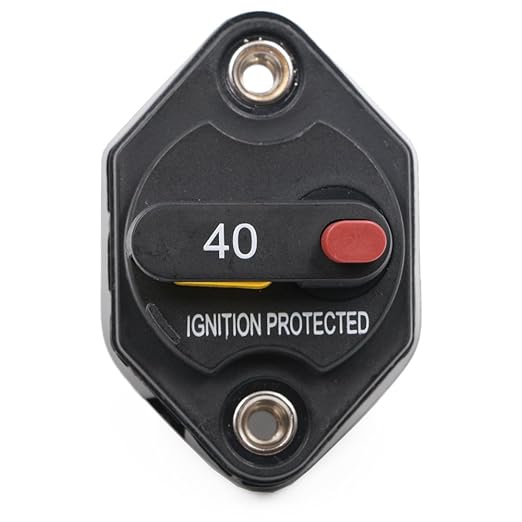 40 Amp Circuit Breaker with Manual Reset Button Switchable for Auto Truck RV Marine Waterproof 12-32V DC