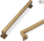 COTYKILEY 6 Pack 7 Inch(177mm) Antique Brass Kitchen Cabinet Handles and Pulls - Vintage Drawer Handles in Aged Gold Bronze Finish