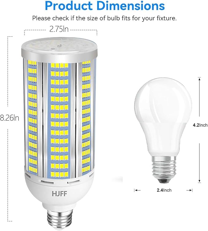 2-Pack 100W LED Corn Light Bulbs,5000K,AC110-277V,15000lm,E26/E39 Base,LED Replacement Metal Halide HID CFL for Commercial Industrial Lighting Warehouse High Bay Light Fixture Garage Workshop